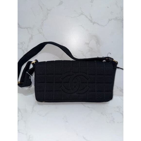 Chanel Jersey Knit Chocolate Bar Flap Bag